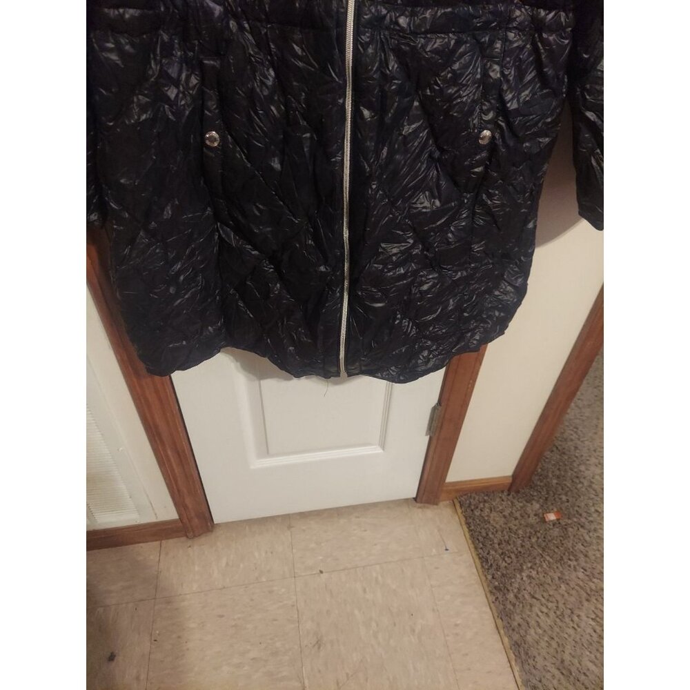 Michael MichaelKors Packable Down Fill Black Coat Size XXL Duster Bag Y2K Nylon - Picture 8 of 16